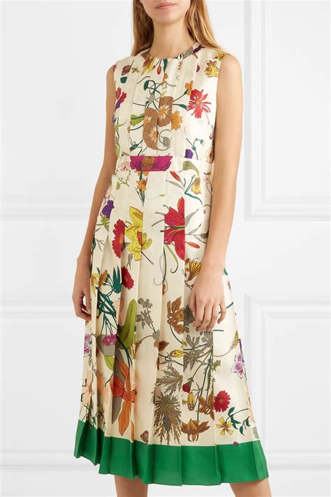 gucci floral outfit|Gucci pleated dress.